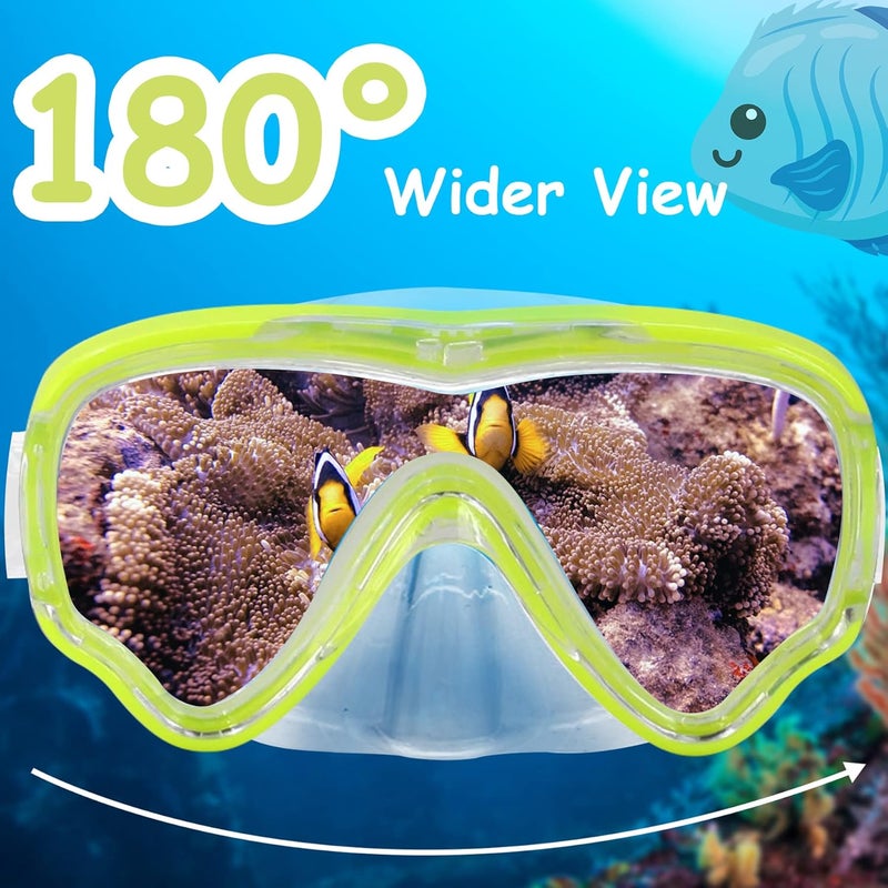 Vvinca Kids-Goggles with Nose Cover, Diving Mask Elastic Fabric Strap Anti Fog Anti Shattered Lens for Kids Swim Goggles 3-14 - Image 4